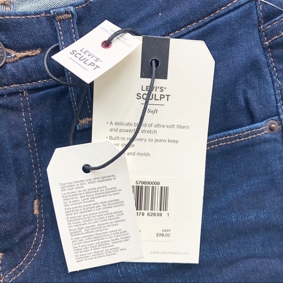 NWT Levis Premium Denim Curvy Skinny size 24  Jeans dark wash preppy retro - Picture 5 of 8